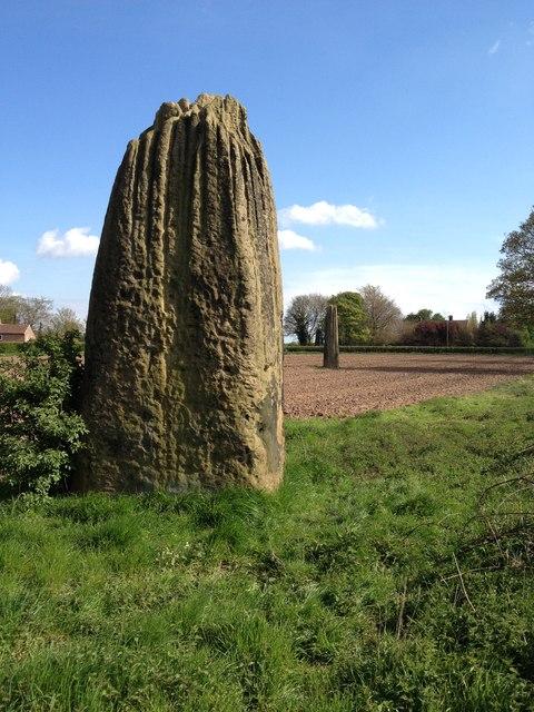 All three Devil's Arrows standing stones at Boroughbridge, North Yorkshire